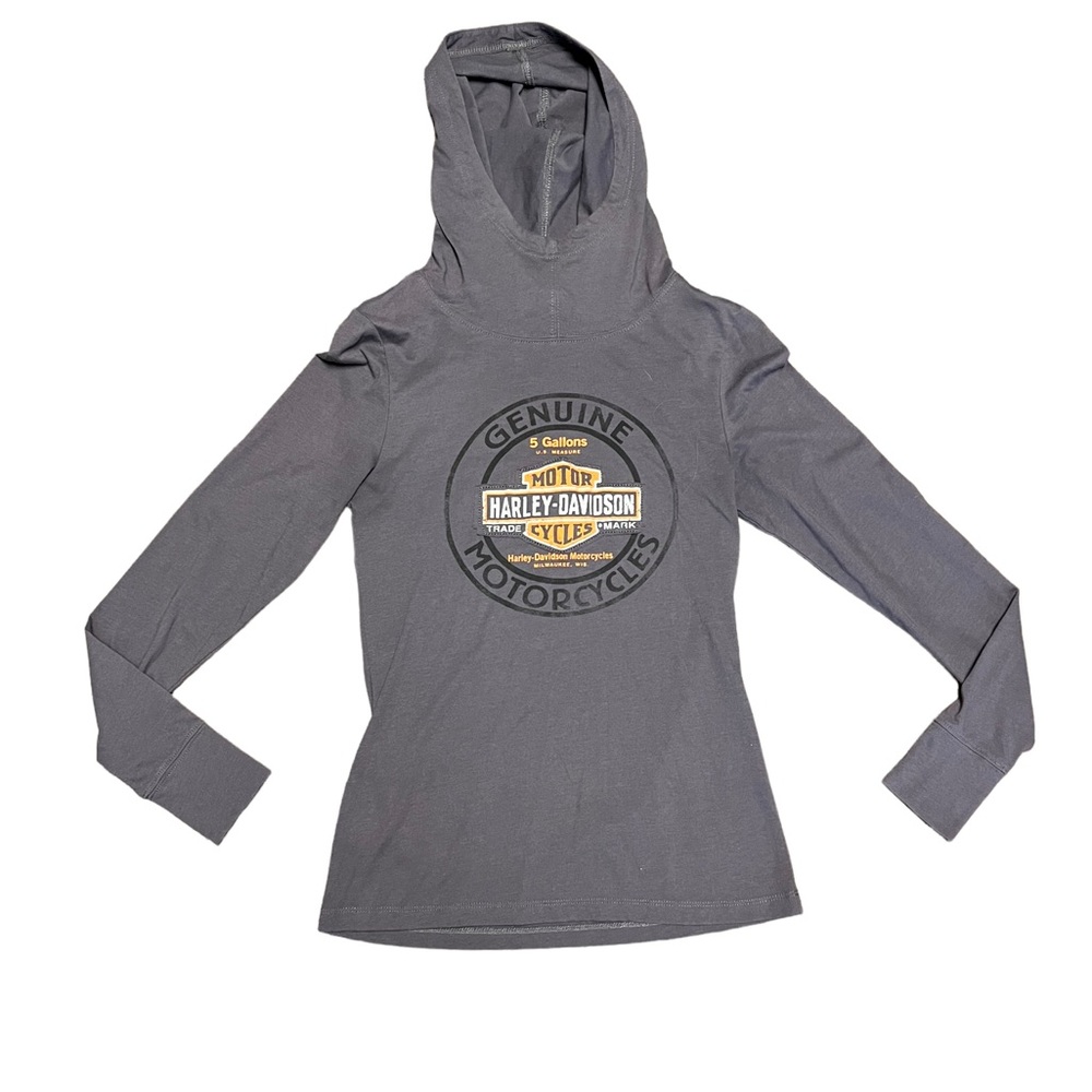 Harley Davidson high neck light weight hoodie oil can design Cheyenne WY…
